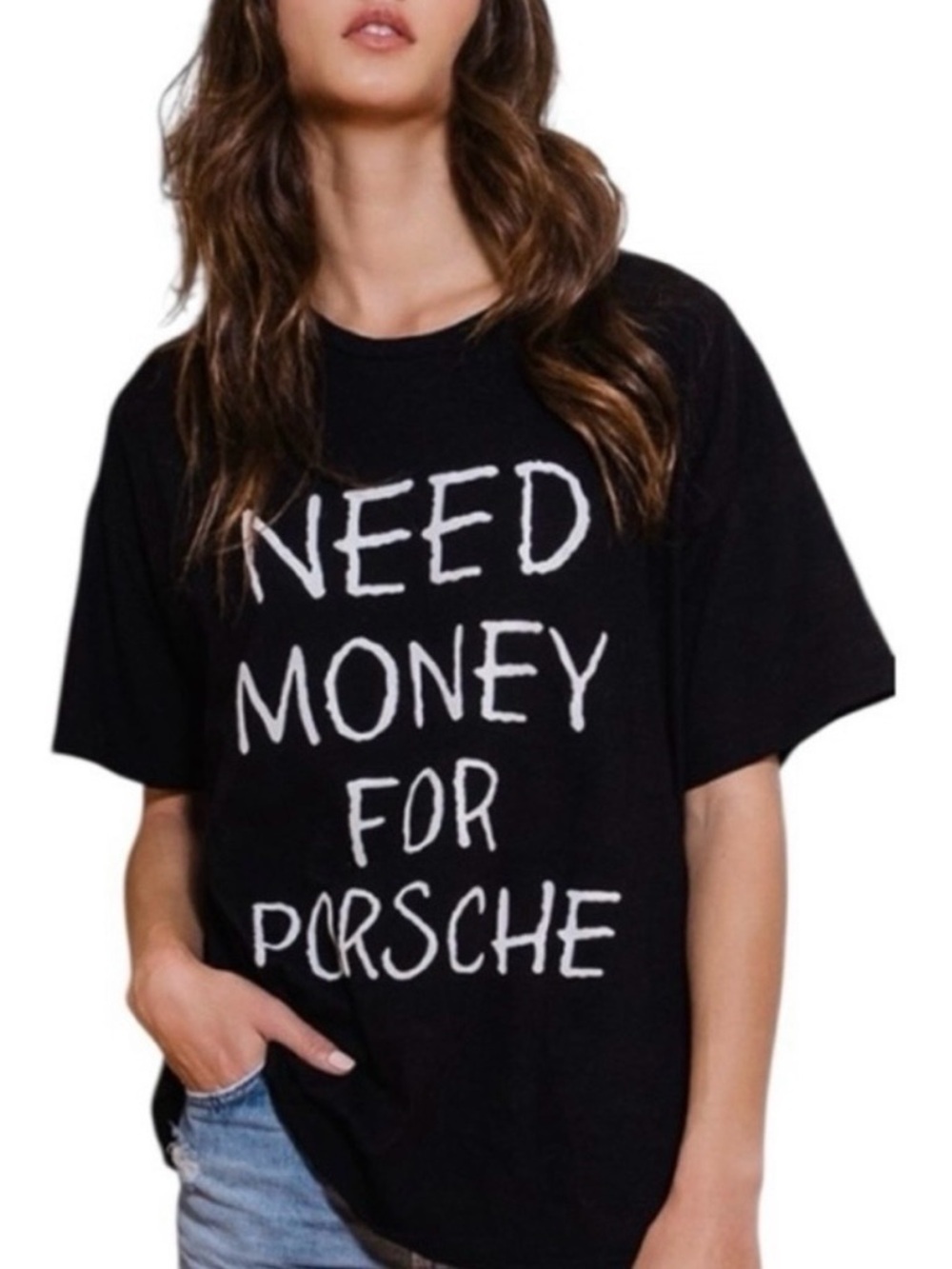 BUCKETLIST “Need Money For Porsche” Graphic Tee in Black
